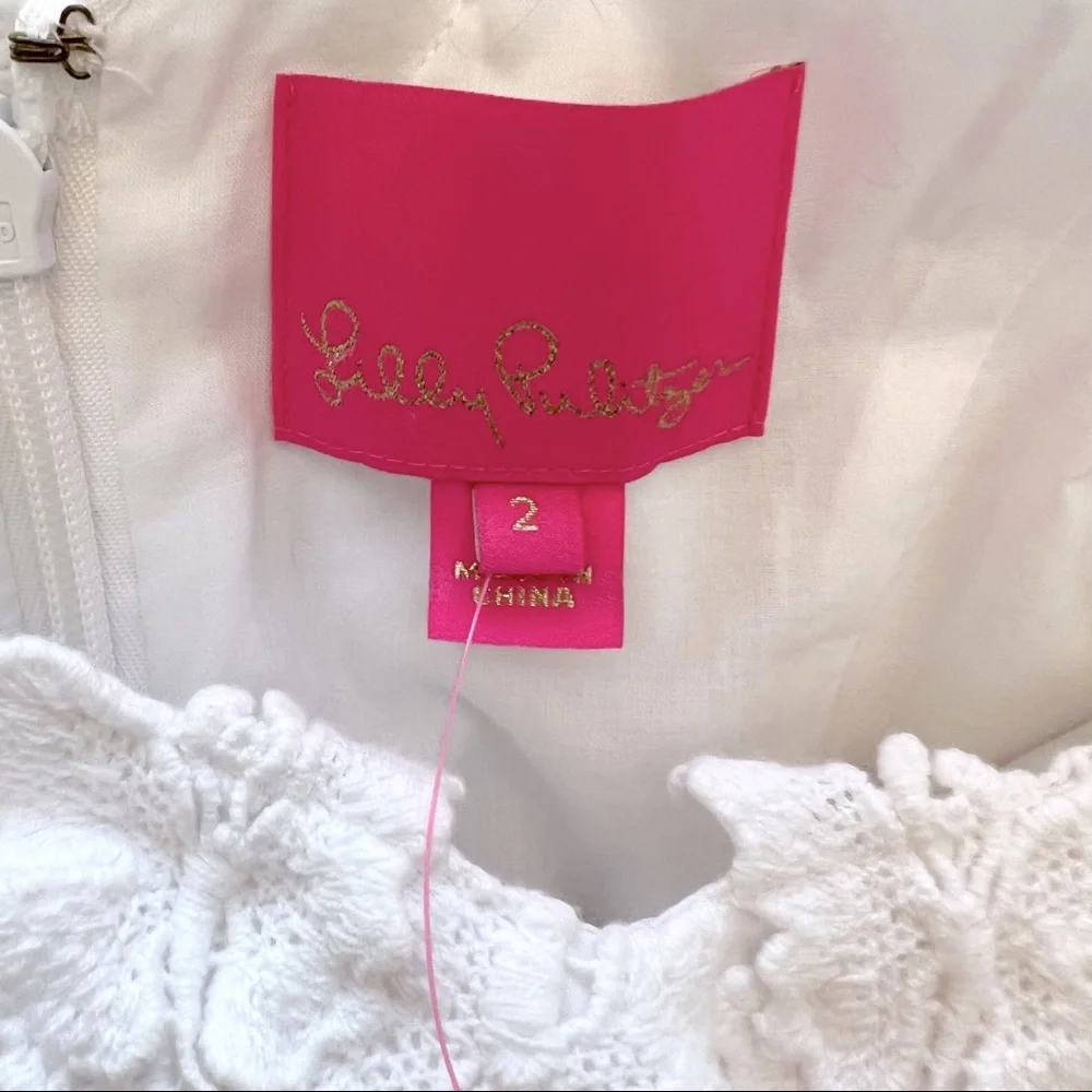 NWT Lilly Pulitzer Reeve Sheath Papillion Lace Butterfly Resort White Dress Sz 2 - Picture 5 of 9